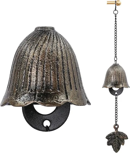 Vista 4 de Carillón de viento japonés de hierro fundido para exteriores, adorno para jardín, patio y balcón, decoración de campana de viento de metal colgante