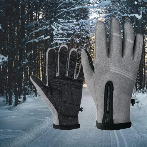 Vista 8 de Little World Guantes de invierno, guantes de ciclismo, resistentes al viento, impermeables, antideslizantes para exteriores, ciclismo, snowboard