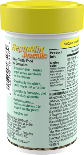 Vista 6 de Tetra ReptoMin Baby - Palitos flotantes para alimentos de 0.92 onzas, para tortugas acuáticas pequeñas, tritones y ranas (paquete de 36)