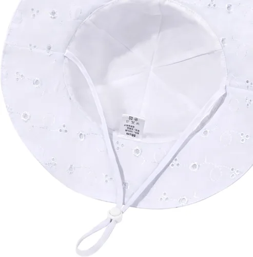 Vista 81 de Sombrero de sol para bebé niña con UPF 50+ sombrero de playa ajustable para exteriores con ala ancha