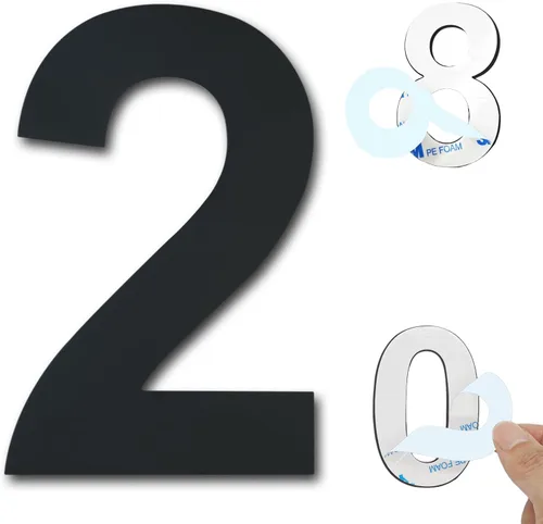 Vista 39 de Números de casa autoadhesivos – Números de puerta de acero inoxidable de 6 pulgadas para exteriores – Número de casa grande y moderno, número