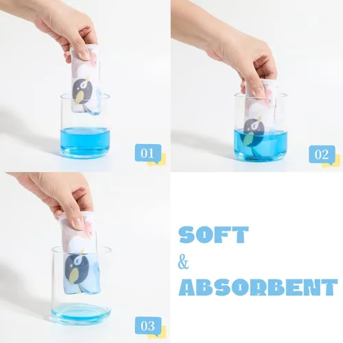 Vista 4 de Paquete de 7 baberos absorbentes de algodón para bebés para babear la dentición