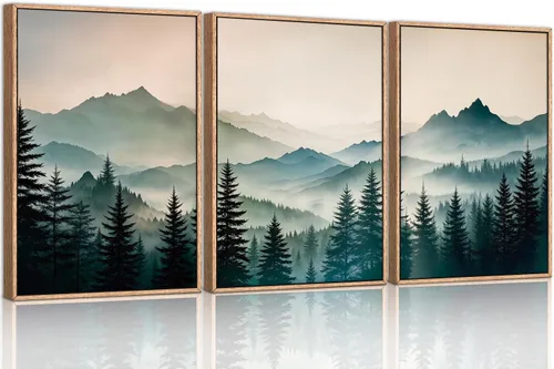 Vista 7 de HPINUB - Lienzo decorativo abstracto moderno para pared, juego de 3 impresiones artísticas enmarcadas, pintura de pared grande en blanco y negro, 16