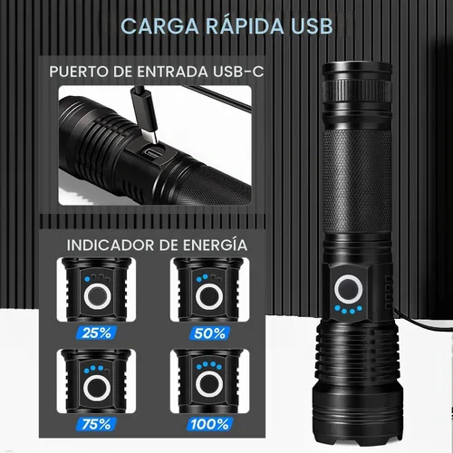 Vista 3 de MIXILIN - Linternas recargables de alto lúmenes, paquete de 4 99,000 lúmenes, linterna LED súper brillante con 5 modos, linterna de mano impermeable