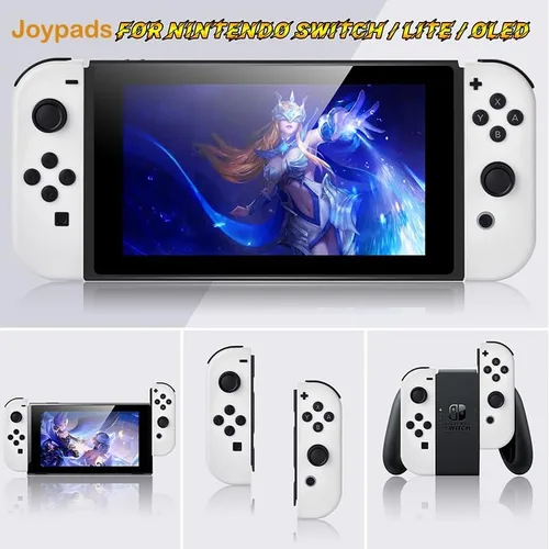 Vista 6 de SWTOTK Joypads - Controlador compatible con Nintendo Switch, controladores inalámbricos izquierdo y derecho Joypad con doble vibración, soporte