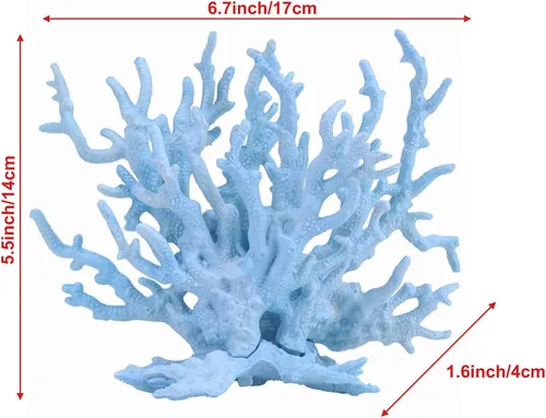 Vista 2 de Besimple Adorno artificial de coral para acuario de plástico, plantas para pecera, decoración para paisaje de acuario (6.7 x 5.5 x 1.6 pulgadas)