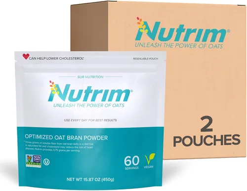Vista 7 de Polvo de salvado de avena con 750 mg de beta glucano por porción, fibra soluble de fácil mezcla para el control del colesterol y el apoyo