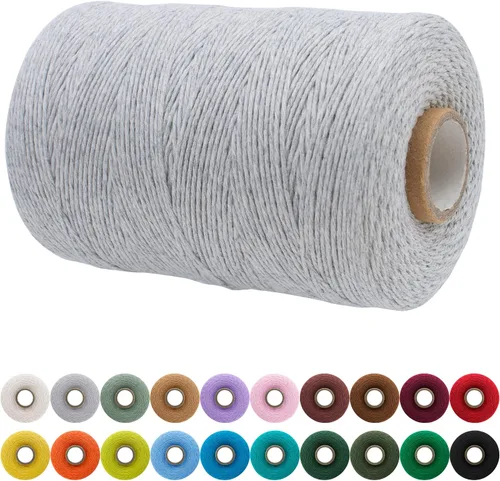 Vista 171 de JeogYong Cordón de macramé de un solo hilo 3 mm x 109 yardas (328 pies) Cuerda de algodón suave Hilo de macramé de 3 mm, suministros de macramé