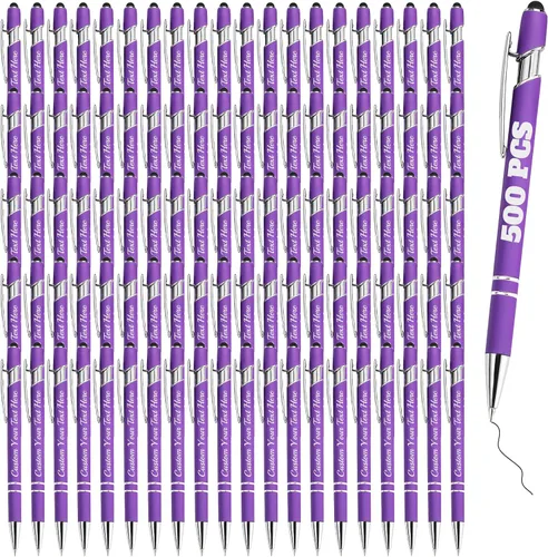 Vista 25 de Bolígrafos personalizados a granel 10 con nombre, grabados con punta de lápiz, bolígrafos de bola personalizados de escritura suave, regalos