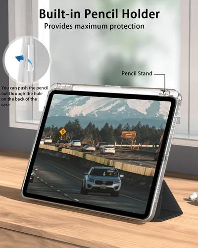 Vista 6 de Compatible con iPad (A16) de 11ª generación de 11 pulgadas 2025, funda para iPad de 10.9 pulgadas 2022, parte trasera transparente y cubierta
