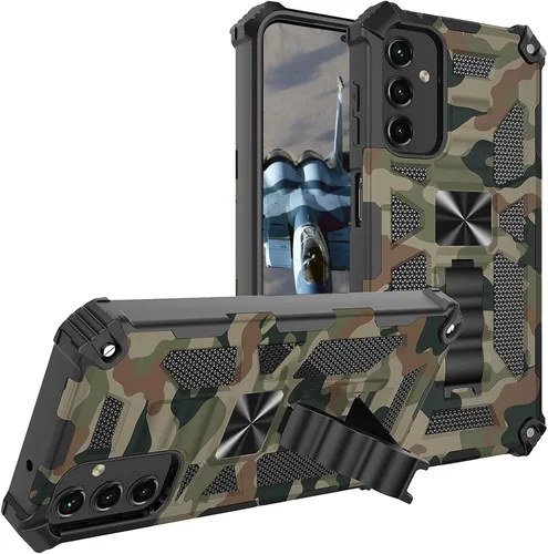 Vista 7 de Funda para Samsung Galaxy A54 con función atril camuflaje verde