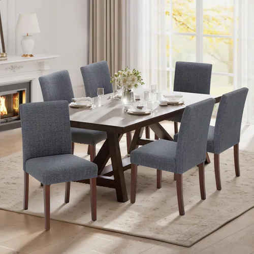 Vista 23 de MALOL Juego de 2 sillas de comedor tapizadas, sillas de comedor de tela, modernas sillas de comedor de madera, sillas auxiliares de cocina, silla