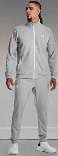 Vista 6 de Under Armour Sportstyle - Pantalones deportivos de tricot para hombre (011) Mod Gris/ Blanco