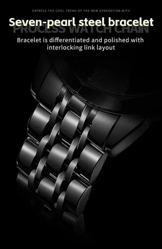 Vista 4 de OLEVS Reloj de pulsera automático con diseño de esqueleto para hombre, de lujo, con diamantes de lujo, de acero inoxidable, calendario, reloj
