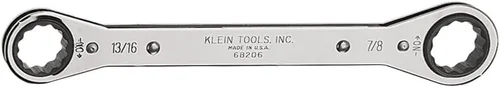Vista 5 de KLEIN TOOLS 68202 Llave de caja de trinquete, fabricada en EE. UU., 1/2 pulgadas x 9/16 pulgadas con trinquete inverso y acabado cromado