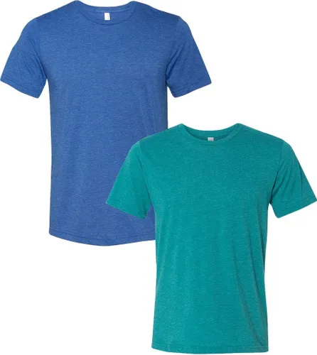Vista 80 de Bella Canvas 3413c para hombre (1) Triblend verde + (1) Triblend rojo