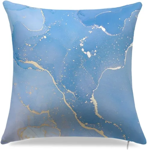 Vista 2 de Juego de 4 fundas de almohada decorativas de mármol de 18 x 18 pulgadas, funda de cojín con textura de mármol, funda de cojín para sofá, funda