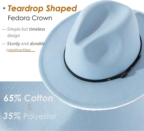 Vista 17 de Lisianthus - Sombrero con cinta con hebilla de ajuste, para mujer, modelo Fedora