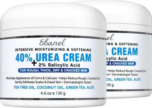 Vista 12 de Ebanel Crema de urea 40% más ácido salicílico, paquete de 3 unidades de crema para pies secos agrietados para pies agrietados, talones, rodillas