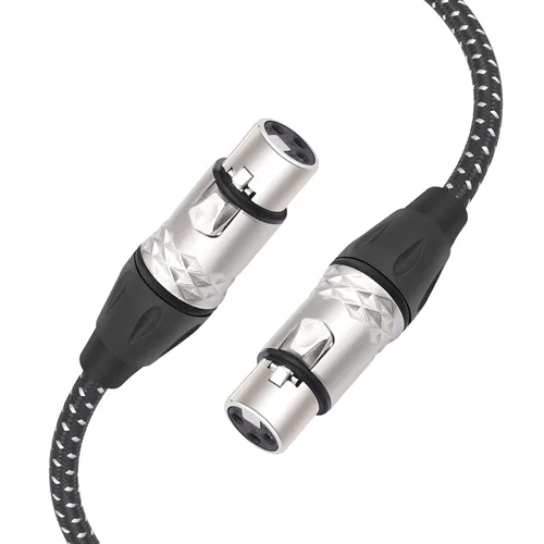 Vista 7 de Cable de micrófono XLR hembra a hembra de 6 pies, cables de conexión de micrófono equilibrados de 3 pines, cable DMX XLR hembra a hembra