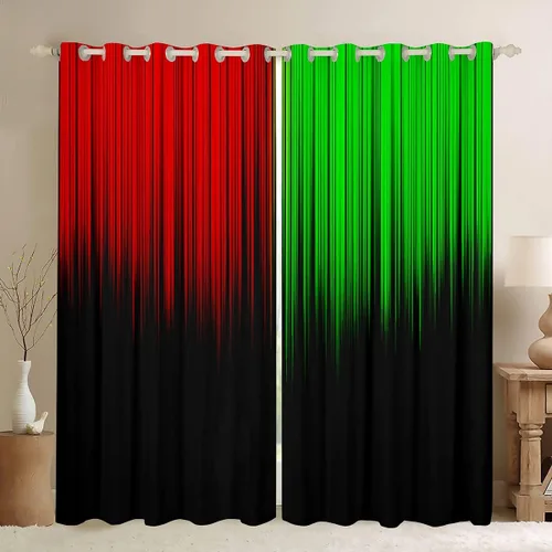 Vista 33 de Feelyou Cortinas abstractas degradadas para niños, adolescentes y mujeres, cortinas de ventana azules, moradas y negras, tratamientos geométricos