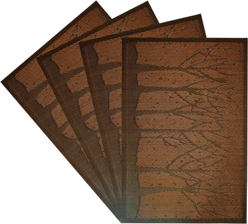 Vista 9 de Juego de 4 manteles individuales de PVC para cocina, aislamiento térmico y resistente a las manchas, rectangular, lavable, reciclado