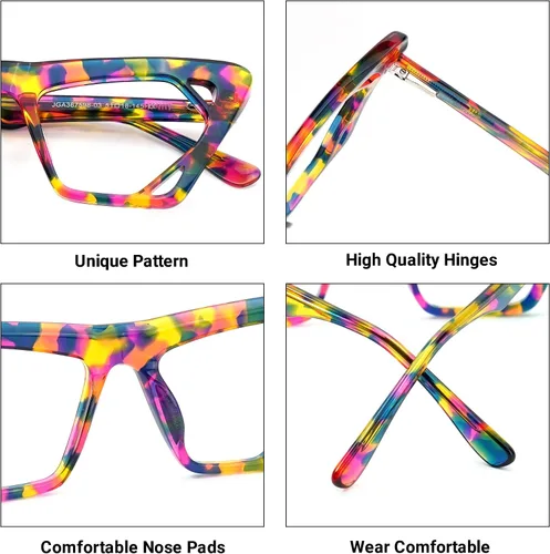 Vista 4 de VOOGLAM Cateye - Gafas azules para mujer, antifatiga ocular, ojos secos, computadora, teléfono, televisión, gafas Cadogan