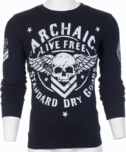 Vista 5 de Archaic by Affliction - Camisa térmica de manga larga para hombre, Negro