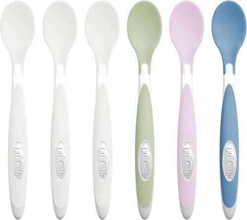 Vista 7 de Dr. Brown's cucharas para niños pequeños con punta suave, paquete de 6, multicolor