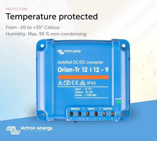 Vista 4 de Victron Energy Orion-Tr Convertidor de CC a CC - 12/12 voltios 9 amperios 110 vatios - Protección IP43 - para sistemas de batería dual - Aislado