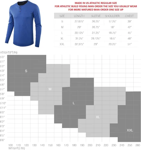 Vista 3 de Camiseta Henley de manga larga clásica y cómoda para hombre
