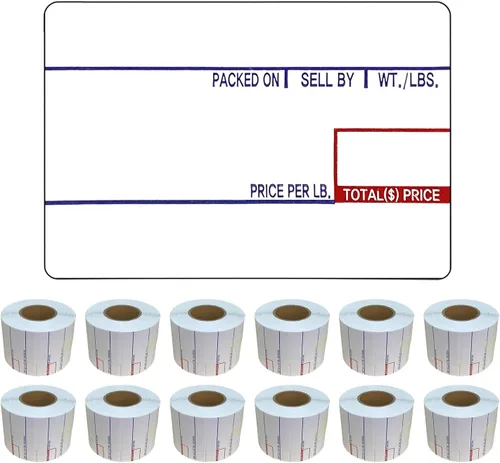 Vista 6 de VisionTechShop LST-801B, 58 x 40 mm (2.283" x 1.575"), UPC, 700 por rollo, 12 rollos/caja, en blanco