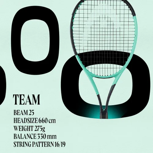 Vista 3 de Head Boom Team - Raqueta de tenis encordada con Velocity MLT 0.56 oz, color negro a 55 libras de tensión Strung Mid Tension with Velocity 16G