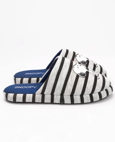 Vista 5 de Peanuts Zapatillas Snoopy para mujer, zapatos de casa grises sin cordones, gris