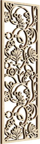 Vista 146 de Caspian Paneles de pared de madera con calado decorativo perforado, 9 3/8 pulgadas de ancho x 24 3/8 pulgadas de alto x 1/4 de alto, cereza