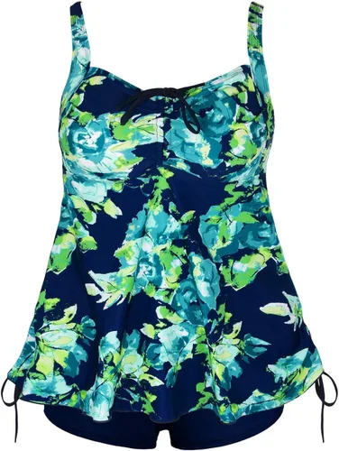Vista 4 de Septangle - Trajes de baño tankini de talla extragrande para mujer tankini de dos piezas con estampado de cachemira
