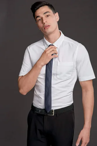 Vista 3 de Cutter & Buck Camisa Oxford de manga corta de mezcla de algodón para hombre