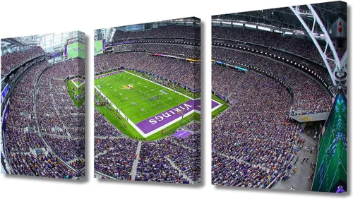 Vista 69 de TUMOVO MetLife Stadium - Decoración de pared de Nueva York, 3 piezas, lienzo, arte de pared para decoración del hogar, juegos de fútbol americano