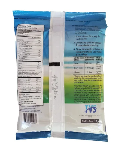 Vista 2 de Mountain Maid Leche seca instantánea sin grasa en polvo 12.8 oz fortificada con vitaminas A y D