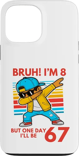 Vista 24 de Bruh I'm 8 But One-Day I'll Be 67 Retro 8th Birthday Kids Case for iPhone 17