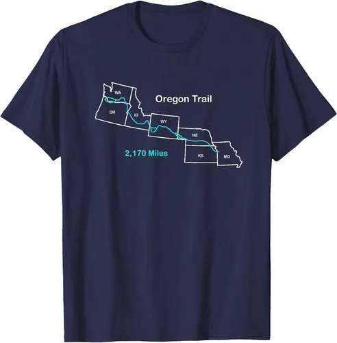 Vista 68 de Route Map of The Oregon National Historic Trail T-Shirt Asphalt Grey