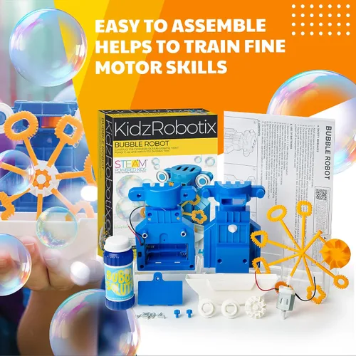 Vista 6 de 4M KidzRobotix - Robot de Burbujas - Construye un Robot de Máquina Automática de Burbujas, Inspira el Aprendizaje STEM, Aumenta la Creatividad