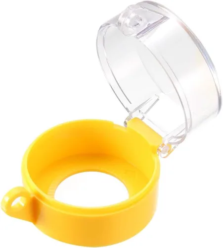 Vista 2 de uxcell Protector de cubierta de interruptor de plástico amarillo para interruptor de botón de 1.181 in de diámetro 55 * 37