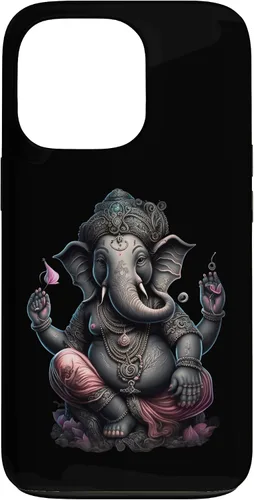 Vista 10 de iPhone 16 Dios hindú Ganesha Lotus Pose Yoga y Meditación Caso
