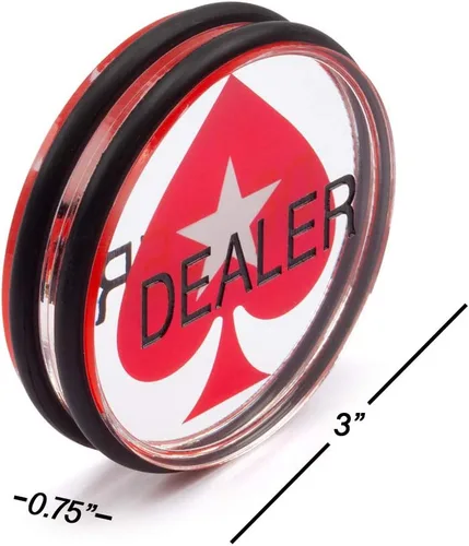 Vista 2 de GSE - Botón de disco de acrílico transparente de doble cara de 3 pulgadas para juegos de cartas de apuestas, Texas Hold 'em, noches de póquer