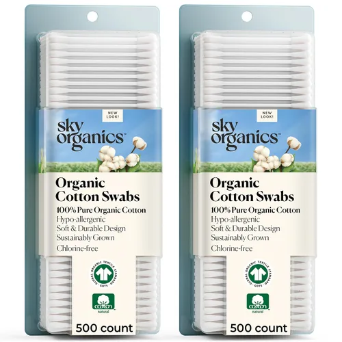 Vista 9 de Sky Organics - Hisopos de algodón orgánico para bebés, 60 unidades - Consejos ultra suaves seguros para bebés - Fuerte y duradero - Hipoalergénico