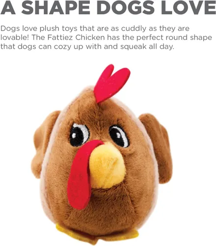 Vista 4 de Outward Hound Fattiez - Juguete de peluche chillón de pollo para perro, XS