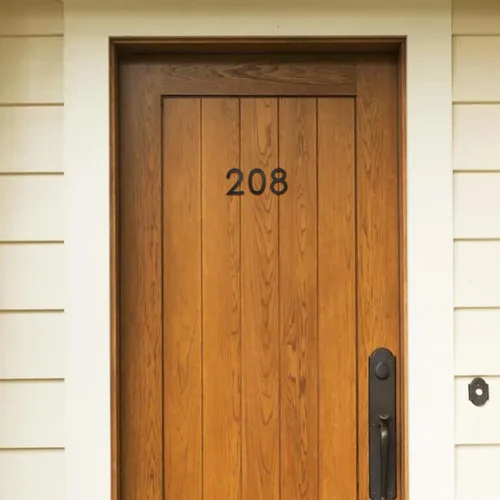 Vista 6 de Número de buzón de 3 pulgadas, números de casa modernos de acero inoxidable negro mate, números de puerta autoadhesivos para apartamentos y oficina 0