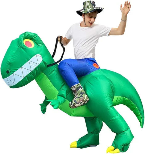Vista 3 de Disfraz inflable para niños, disfraces inflables de Halloween, disfraz inflable de tiranosaurio Rex, disfraces de explotar