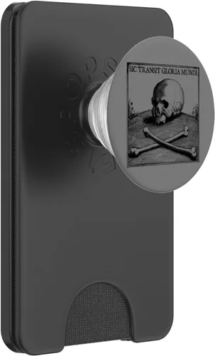 Vista 8 de Sic Transit Gloria Mundi Motto Gothic Skull Death Symbol PopSockets Adhesive PopGrip
